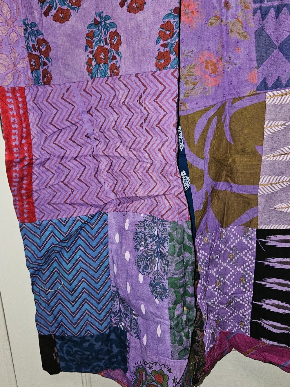 Boho Purple Patchwork Apron Jumpsuit - Picture 5 of 10
